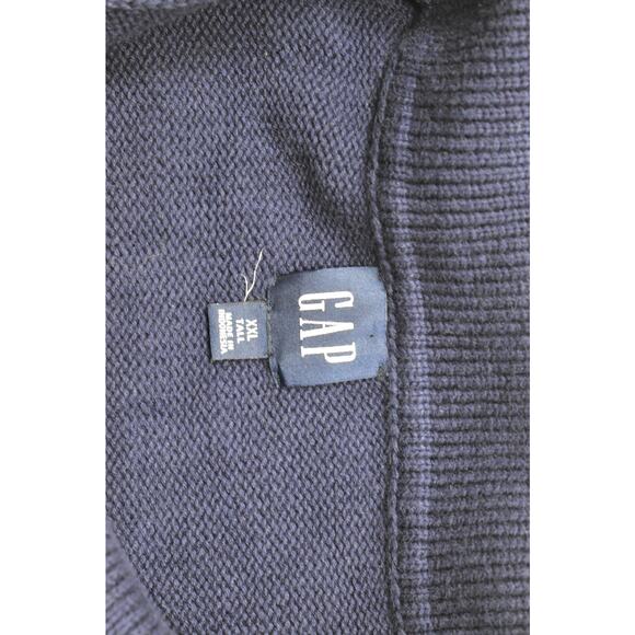 GAP Mens Big & Tall Size XXL Breton Stripe V-Neck Pullover Sweater Navy White - Picture 6 of 8